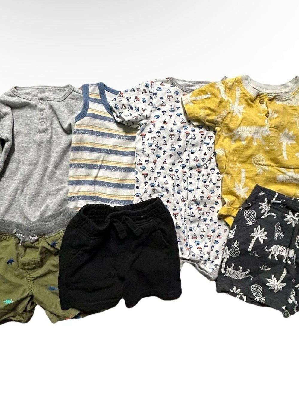 Toddler Boy Summer Clothing Shorts Bodysuits Romper Size 12-18 Months